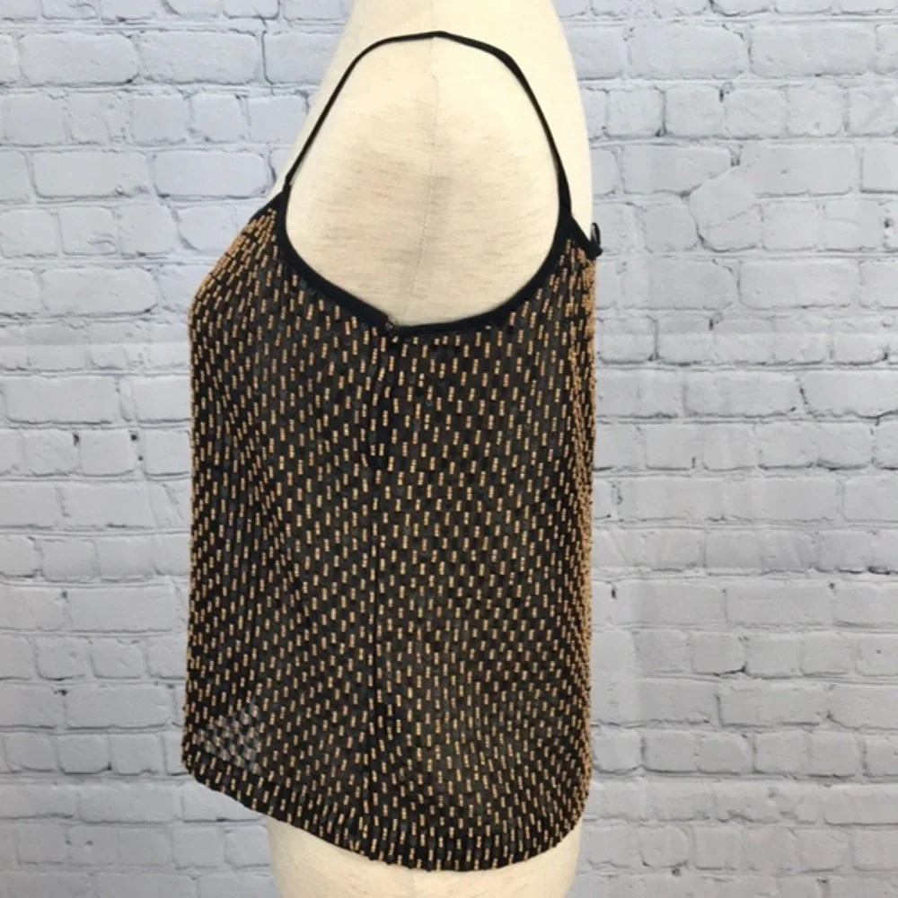 LINDA ALLARD ELLEN TRACEY Beaded Tank Top sz 4 - Picture 3 of 6